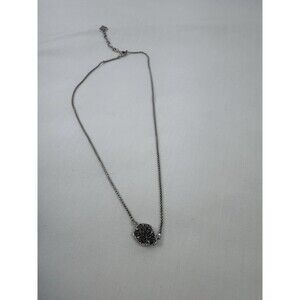 Kendra Scott Tess Pendent Silver Tone Necklace Adjustable Length